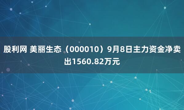 股利网 美丽生态（000010）9月8日主力资金净卖出1560.82万元